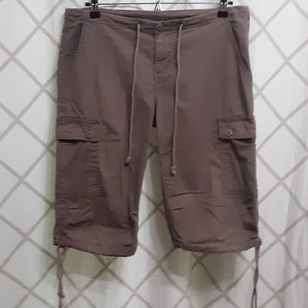 Prana Breathe Kai Cargo Bermuda Drawstring Shorts Knickers Size 8